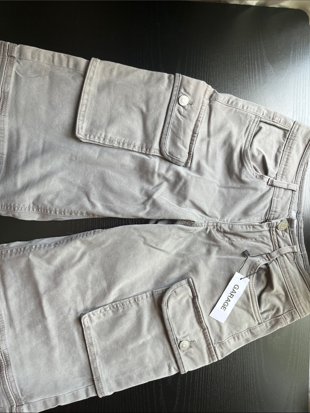 Garage Women's Light Gray Cargo Jeans with Flap Pockets